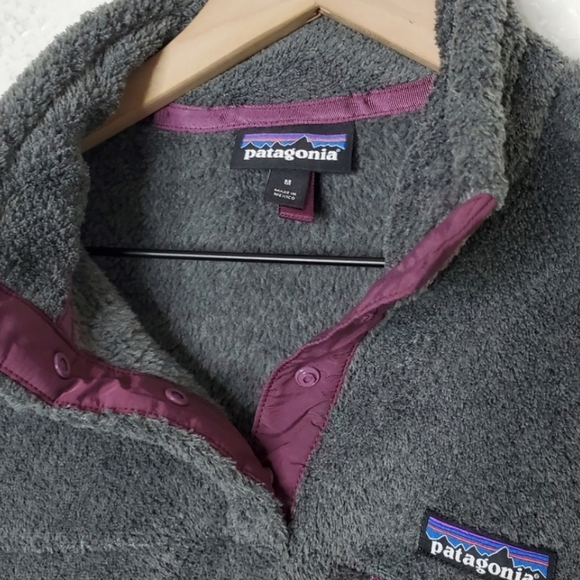 Patagonia Retool Snap T Gray and Purple Fleece Pullover M - Picture 6 of 7